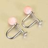 Garnet Pink Coral Round Ball Undyed Coral, Coral, Earrings, Silver,