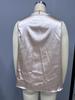 European & American Style Women's Satin Silk Sleeveless Pleated Top for Autumn