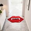 Imitation Cashmere Carpet Interesting Red Lips And Teeth Shape Floor Mat Home Dirt-resistant