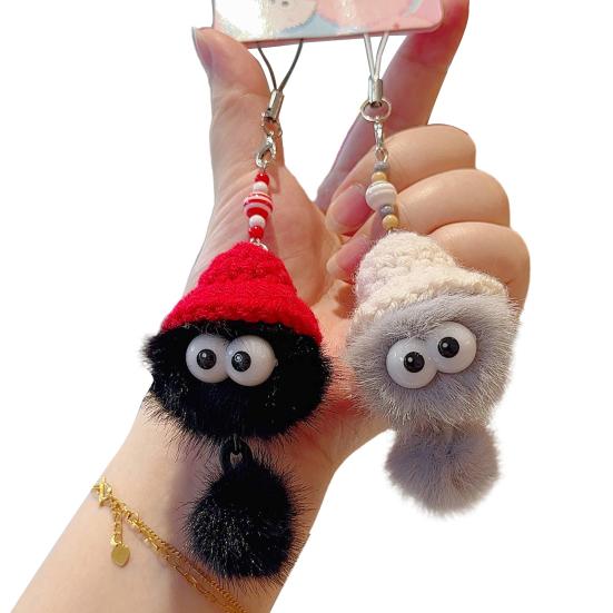 2 szt. Pluszowy brelok Briquettes z kapeluszem, urocza zawieszka do plecaka szkolnego na klucze, torbę, mini pluszowa zabawka, prezenty