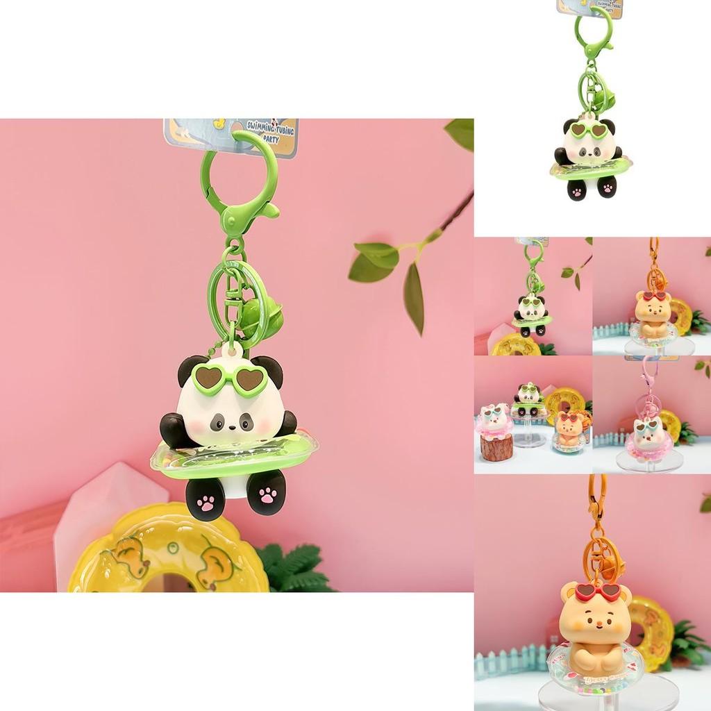 Charming Resin Swim Ring Keychain For Pool Parties With Fun Dog Bear Panda Styles
