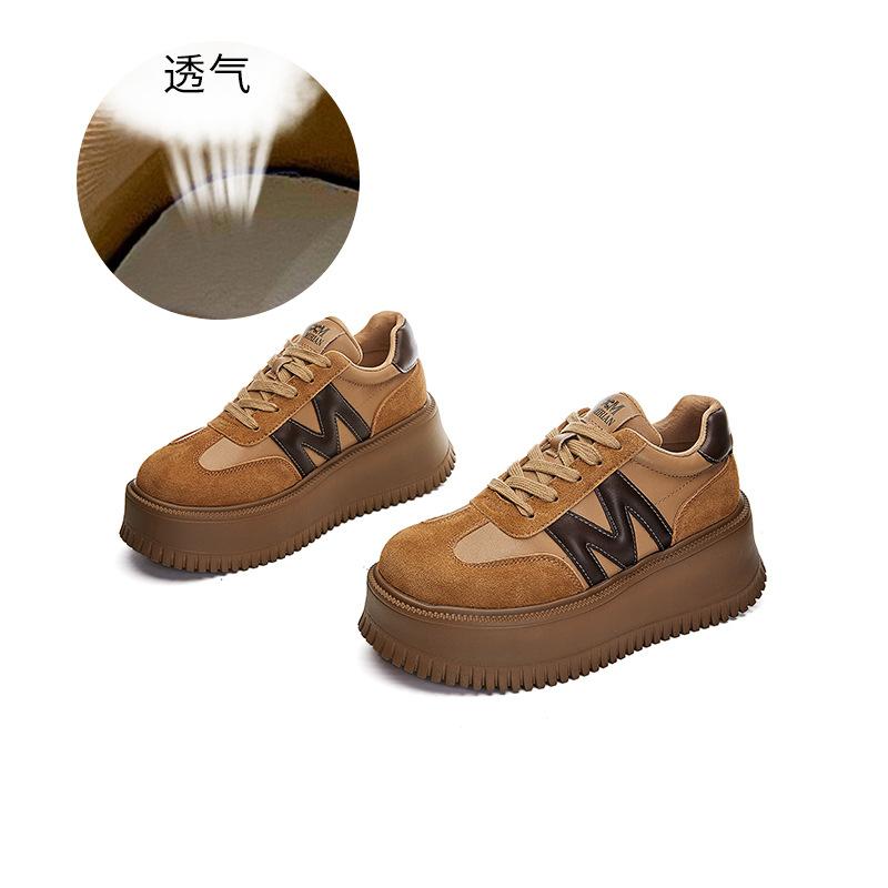 

Foam sole leather German training shoes women s 2025 spring new muffin shoes casual versatile women s shoes high top white shoes women 40 абрикосовий