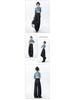 Women's High Waist Wide Leg Retro Scimitar Jeans - Deep Blue, Versatile Spring & Autumn