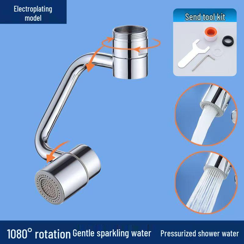 U-Shaped Basin Faucet Extender with Dual Gear Modes and Anti-Splash Aerator