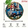 Metal British Vintage Car Racing Union Jack Wall Art Aluminum Tin Sign Man Cave Decor