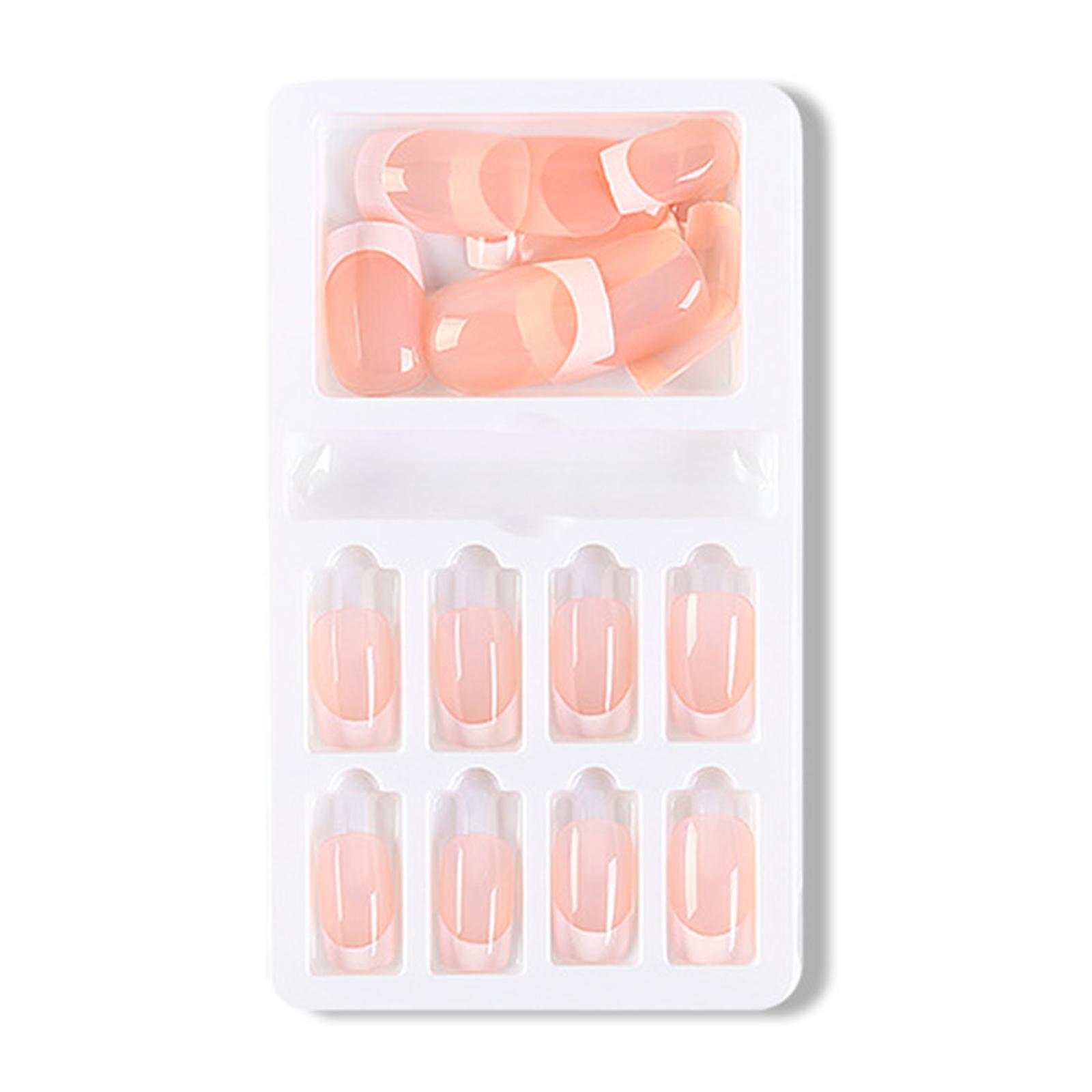 Press on Nails Acrylic Nails Press ons False Nails for Girls,Stick Glue on Nail,Nail Art Salon French Fake Nail Tip Glue 1
