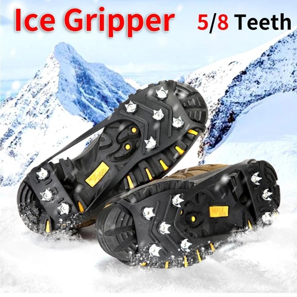 1 Pair New 5/8 Teeth Ice Gripper Spike Anti-Slip Spike Shoes Crampons Universal Spike Grips Cleats For Shoes