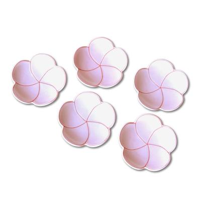 New Year Tableware Japanese Tableware Small Plate 9cm Plum Lucky Charm Arita Ware Koume Small Plate Set of 5 In Presentation Box (Pink)