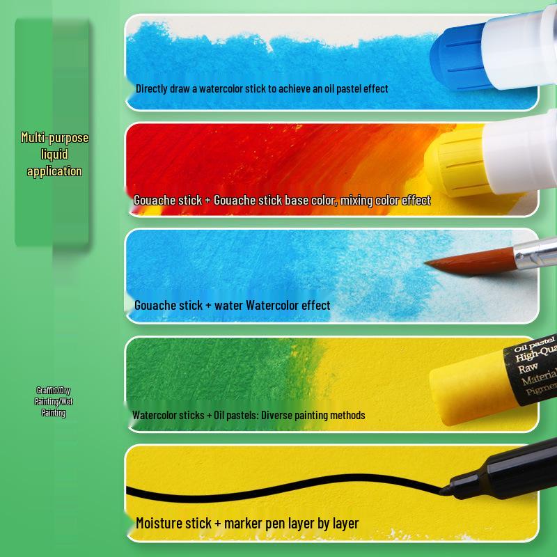 Dankelin Watercolor Sticks: Washable Soft Macaron Crayons for Kids.