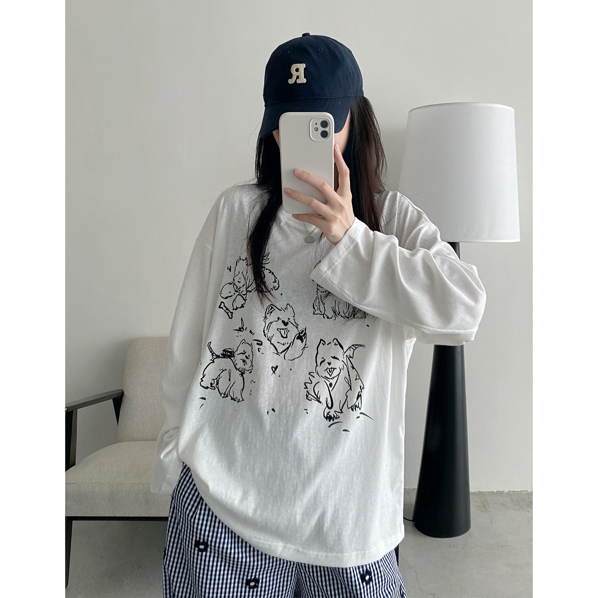 

Women s Casual Cartoon Puppy Long Sleeve Cardigan - Korean Style Sun Protection Extra Large вершковий/жовтий