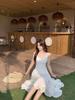Plus Size Sheer Lace Patchwork Camisole Dress - Women’s Slim Fit Irregular Summer Skirt