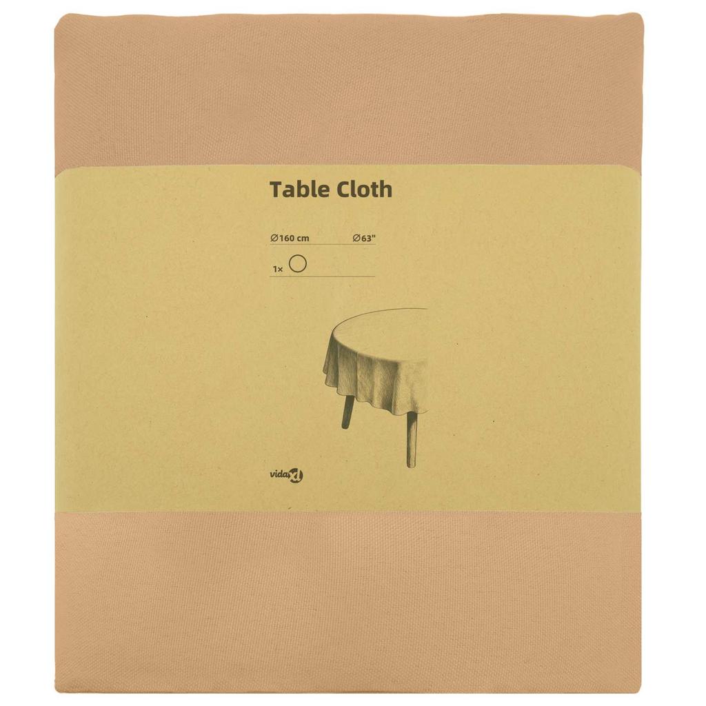 Round Tablecloth Beige Ø 160 Cm Polyester