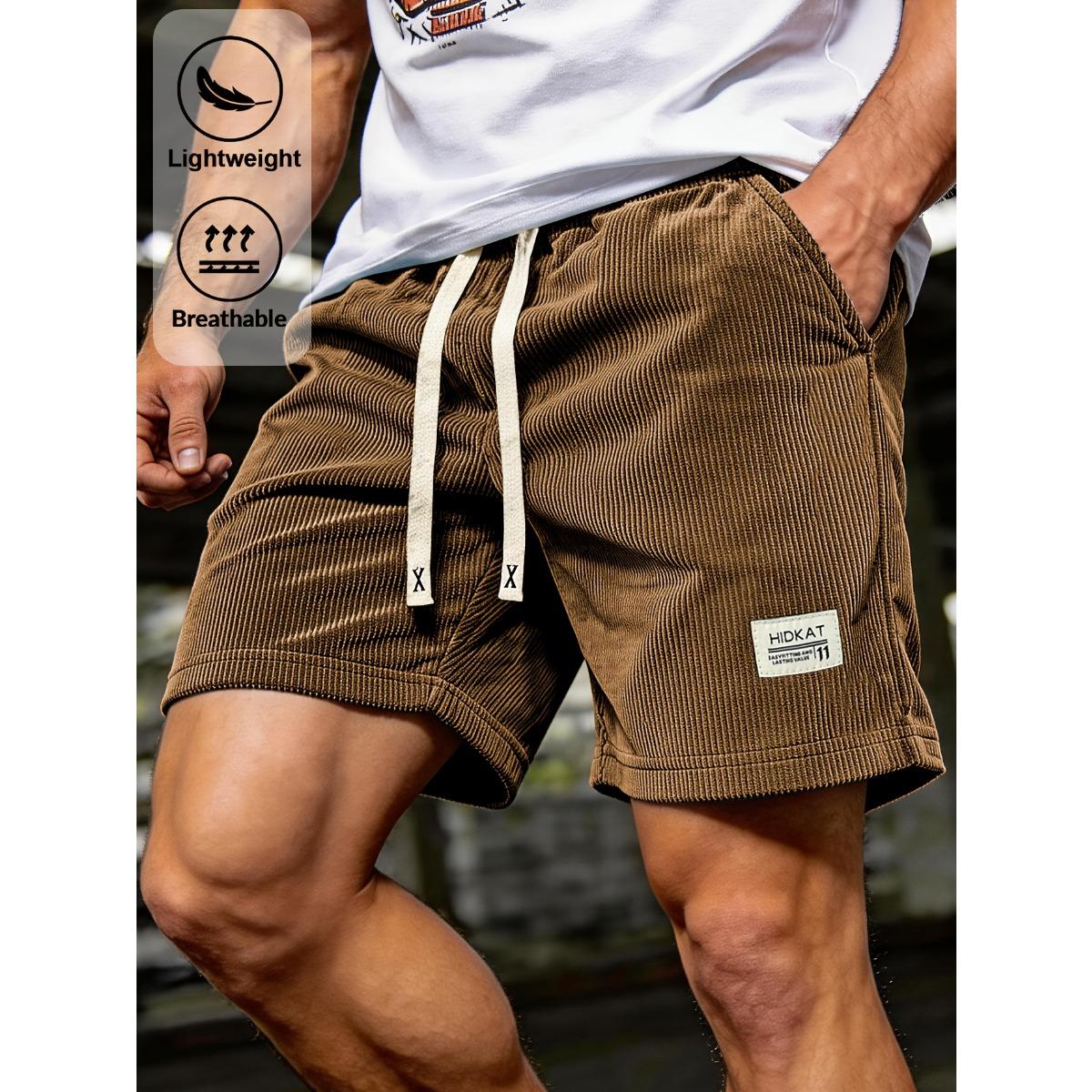 

[Caramel Selection] Men s sports and casual shorts, cropped shorts, summer corduroy elastic waist, comfortable and breathable, beach outdoor hiking, S