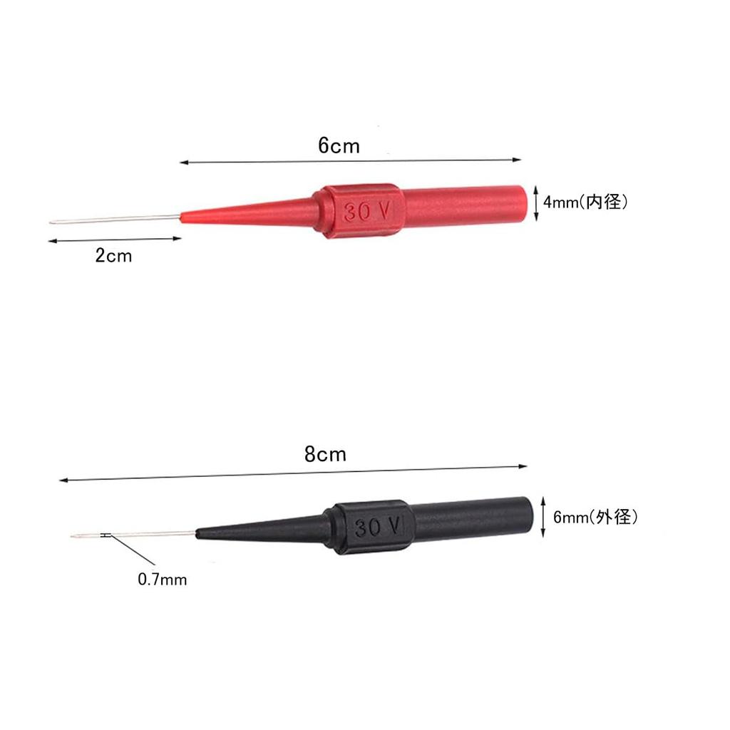 Samcos Test Probe Needle Compatible with 4mm Banana 30V Insulation for Automotive Electrical Diagnostics and Circuit Professional Measurement