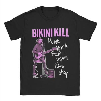 Bikini Kill Band T-Shirt Men Funny Cotton Tees Round Collar Short Sleeve T Shirt Plus Size Clothing