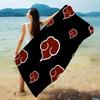 Japanese Red Clouds Pattern Beach Towel Flat Print Black Aesthetic Microfiber Bath Towel Quick Dry for Beach Pool Party Gift