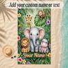 Animals Theme Soft Beach Towel Personalized Custom Name Text Towel Portable for Beach Pool Travel