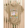 [Follow a Specific Direction] Teacher's Exclusive Easter Lady T Shirt My Students Eggcellent Printing Spring and Summer Easter Celebration and Daily