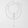 Cross Cross Pendant Necklace Multilayer Clavicle Chain Simple Imitation Pearl Necklace  Gift