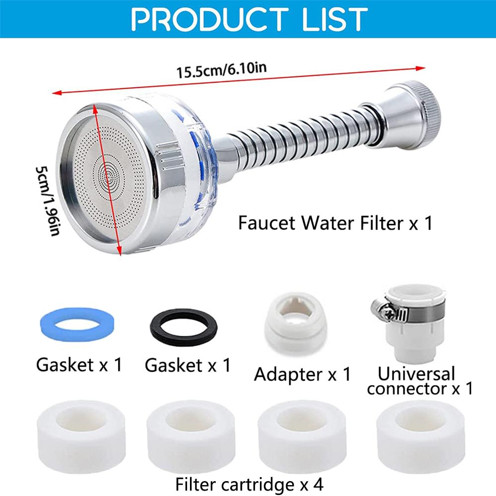 

New 360° Swivel Anti Splash Faucet Sprayer-Extension Hose Purifier Kitchen Tap