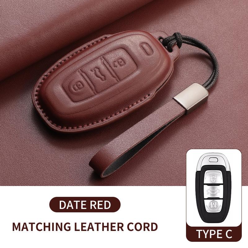 Leather Car Remote Key Case Cover Shell Fob For FAW Hongqi H5 HS5 H9 HS7 H7 L5 HS3 L9 E-HS9 E-QM5 LS7 E-HS3 Keychain Accessories