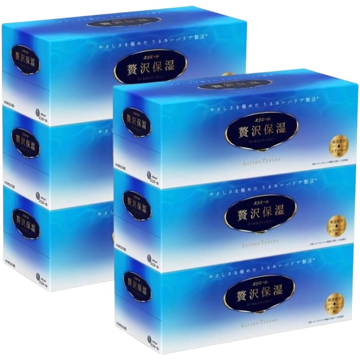 Luxurious Moisturizing Tissue 400 sheets x 3 Pulp [2 Sets] Box, (200 pairs) packs, 100%