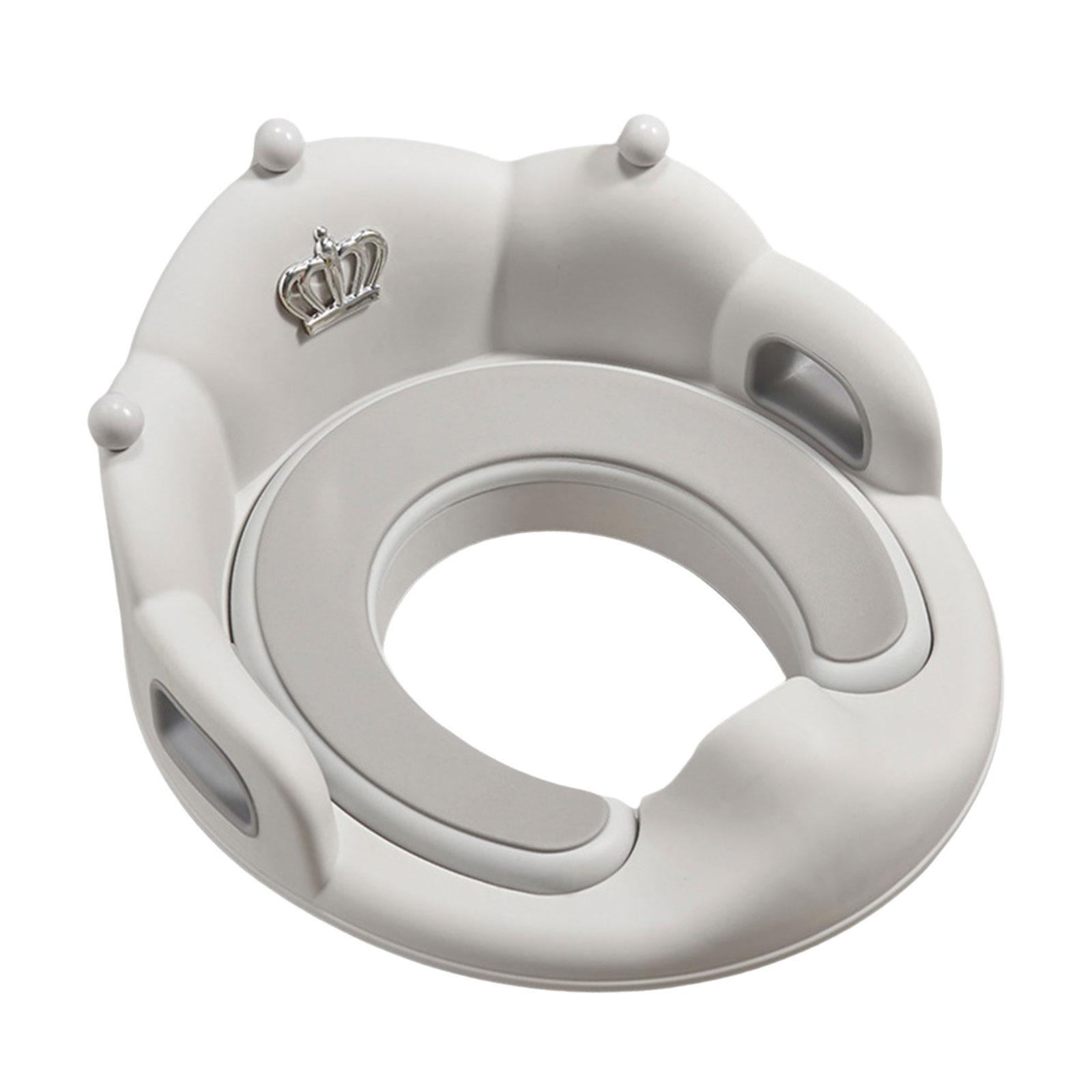 

Детское сиденье для унитаза с мягкими ручками и защитой от брызг, для обучения пользованию горшком, для мальчиков и девочек серый