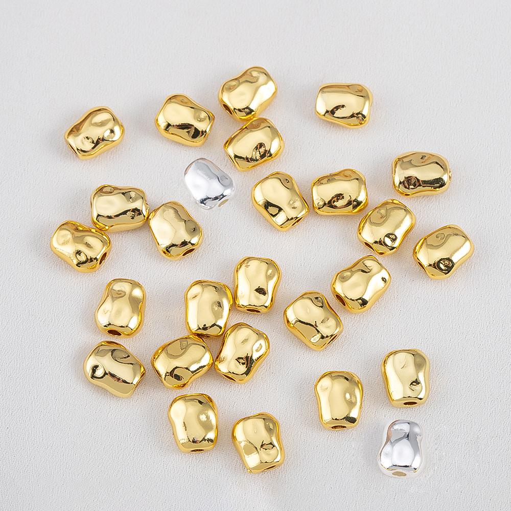 2Pcs 4pcs 18k Gold Color Plated Irregular Shape Charms Spacer Beads for DIY Jewelry Bracelet Necklace Making Accessories