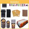 Happy Party Halloween Decoration Supplies Pumpkin Tablecover Straws Paper Plates