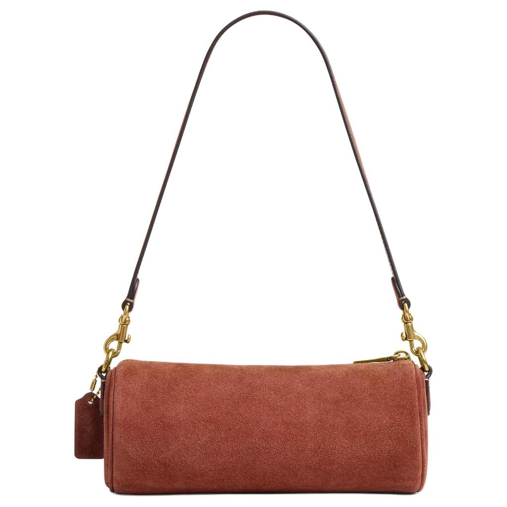 COACH Barrel Suede With Calfskin Cylinder Bag, Shoulder Bag Small Women's Clay CDY81-B4AY