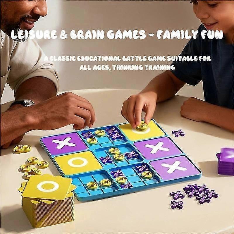 Ultimatives Tic-Tac-Toe Spiel Brettspiele für den Familien-Spieleabend Geistig herausforderndes Cross-Board-Spiel für Kinder Erwachsene