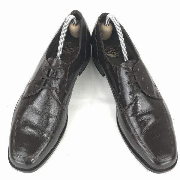 Vintage 80s-90s Made in USA Florsheim Genuine Leather Stitched Sole U Tip Dress Business Shoes Size 27.5cm Dark Brown(USED)