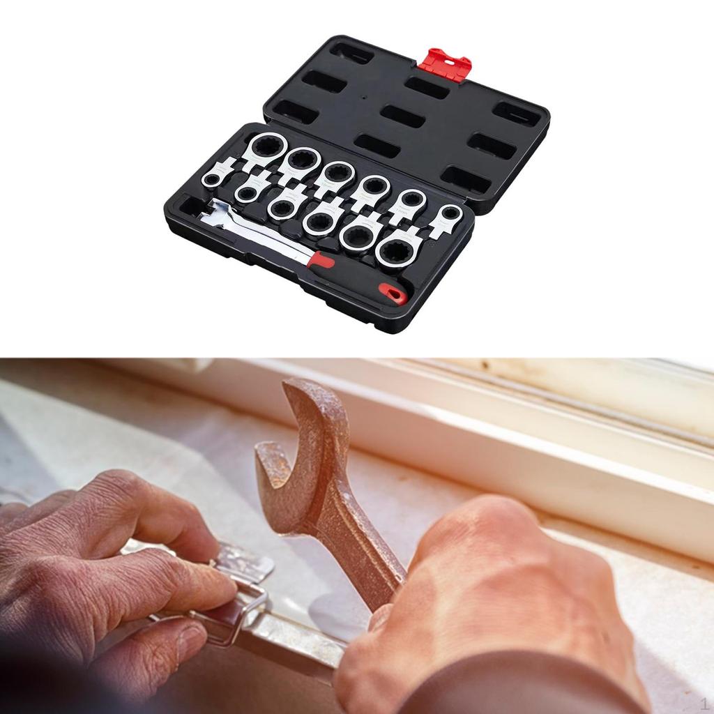 Ratchet Wrench Set Quick Release Sturdy Practical Easy Use Adjustable Multipurpose Removable for