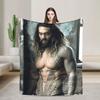 Jason Momoa Photo Collage Flannel Blanket Winter Super Warm Throw Blanket for Boy Girl Living Room Bedspread Sofa Bed Cover