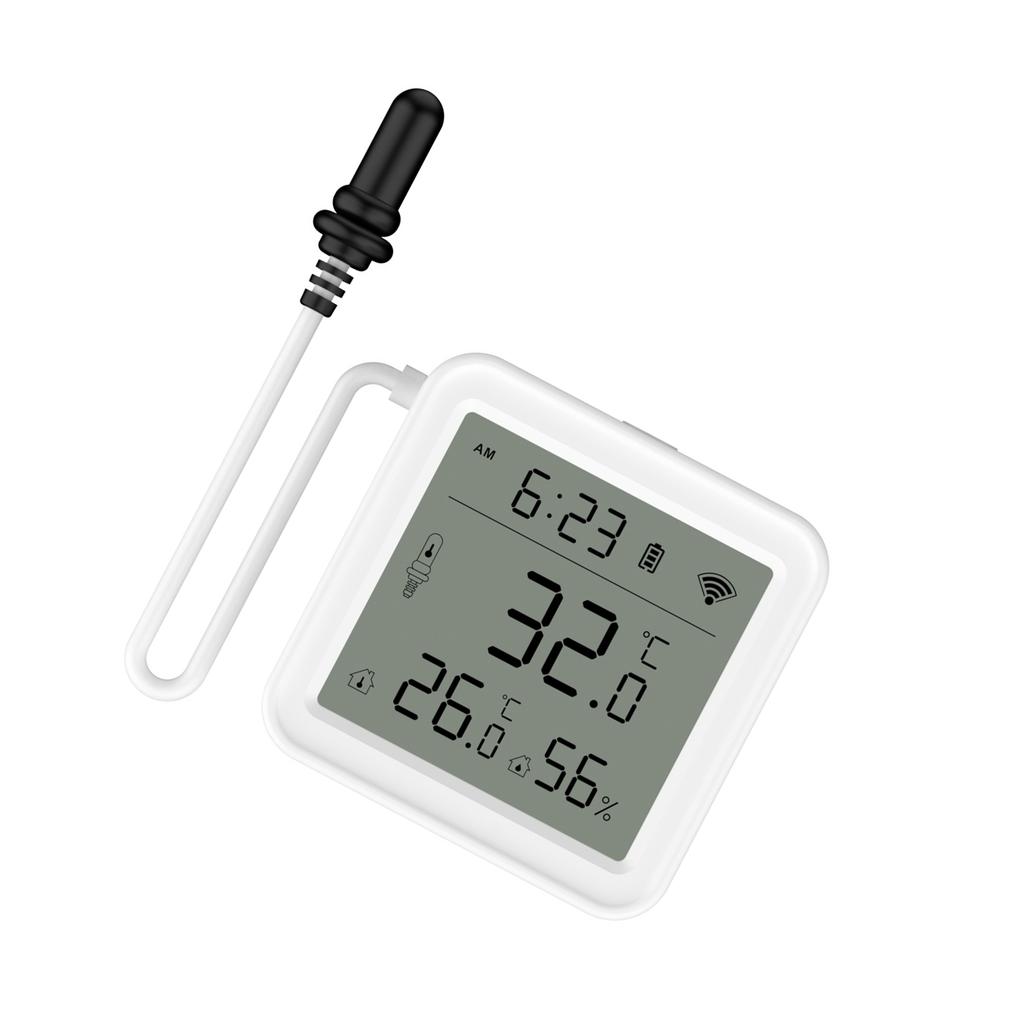 Remote Temperature Humidity Meter WiFi Connection External Detectors Immediate Alerts ABS for Industrial Household Use