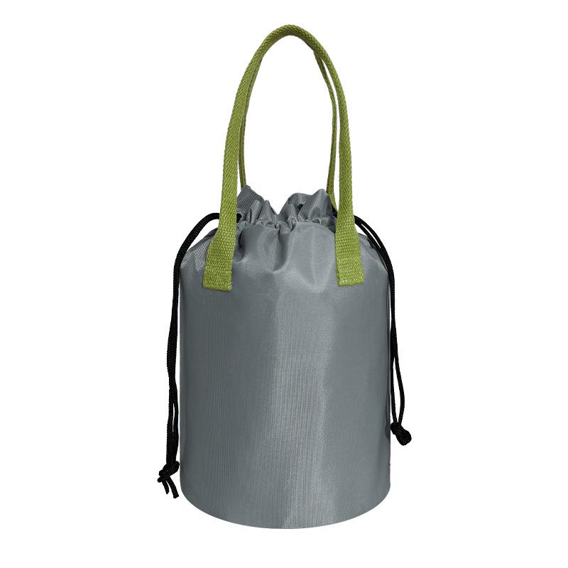 Insulated Lunch Bag with Logo - Round Drawstring Bento Bag for Students and Commuters, Fits Food, Thermos, Ideal Gift.
