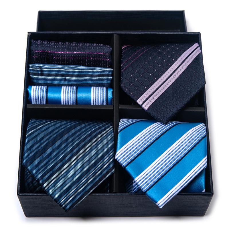 Tie Men'S Dress Business Sigong Grid Gift Box Set Striped Hand Type 8Cm With Gift Box Packaging