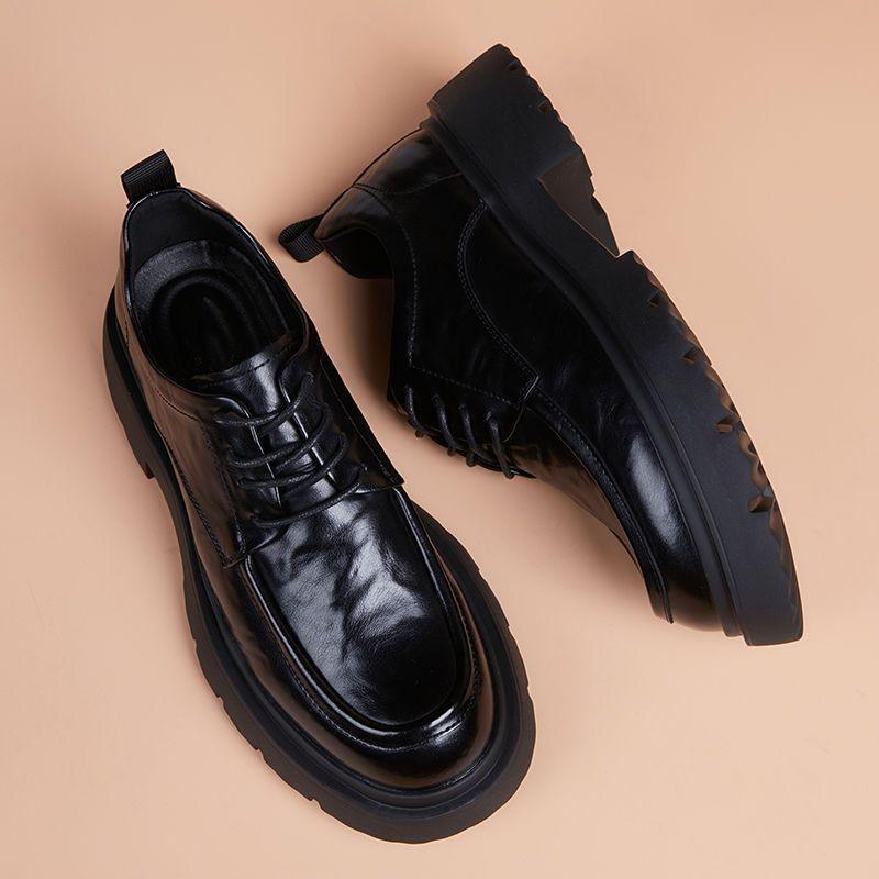 

Мужская кожаная обувь высокого класса 2025: Мягкая, на толстой подошве, увеличивающая рост деловая повседневная обувь Default Option