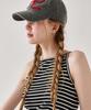RONRON Heart Ribbon Ball Cap Charcoal