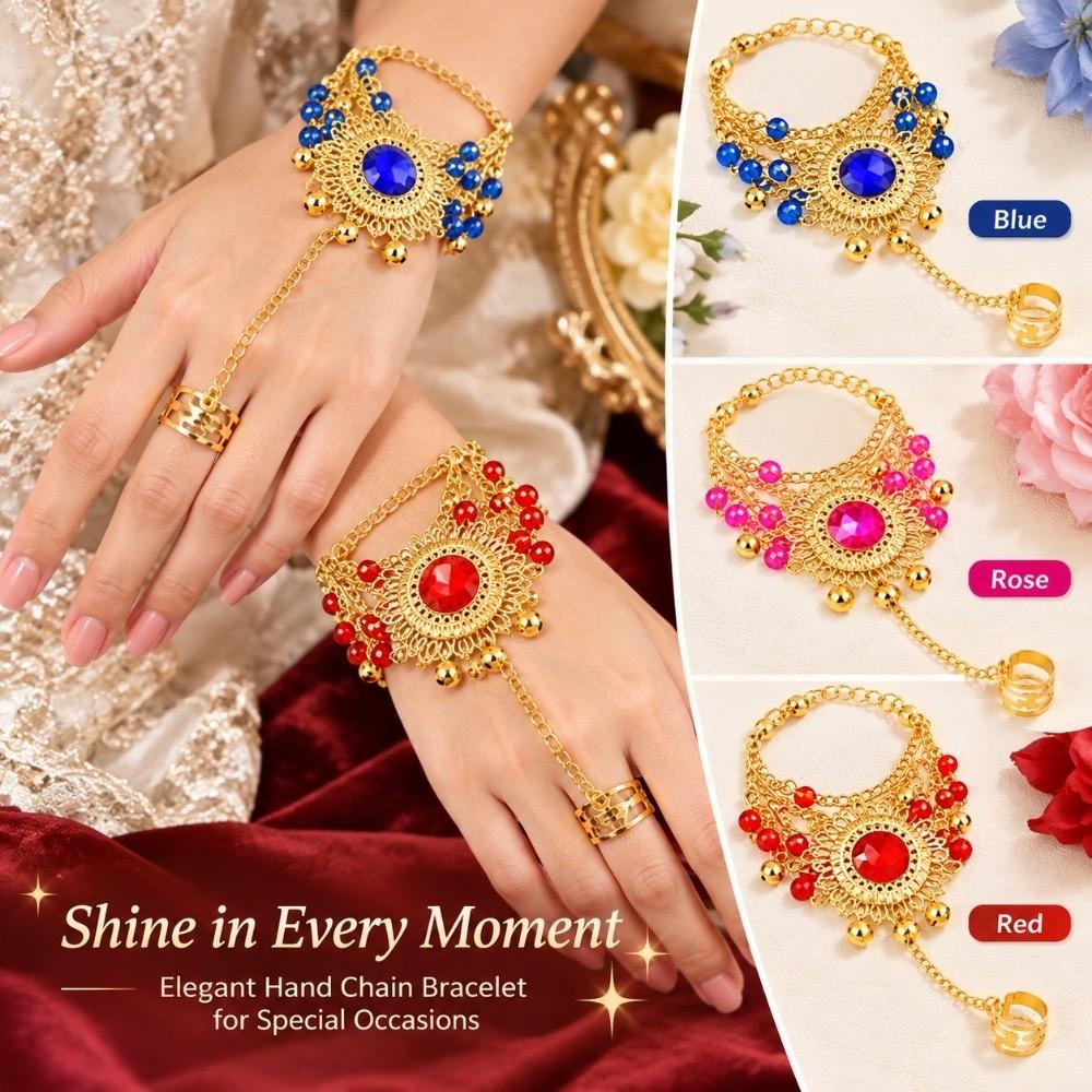 1pc/1pair Fashion Out Tribal Ring Bracelet Belly Dance Costumes Diamond Bracelet  For Girl Bead Show