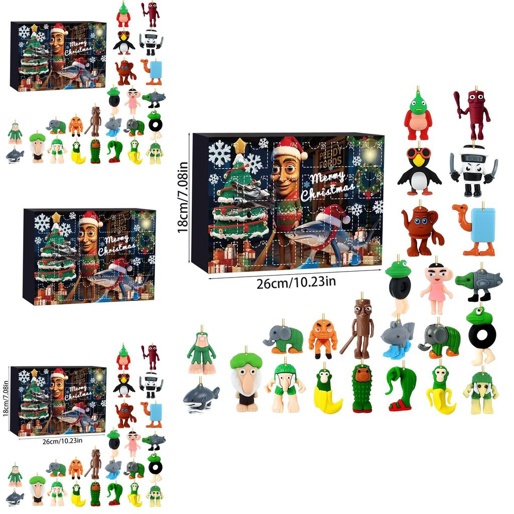 Calendar de Advent Acrilic Italian Brainrot Cu Figurine Personaj Pentru Decor de Sărbători