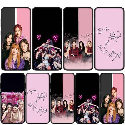 For Samsung Galaxy S24 S23 iPhone 16 15 14 Xiaomi Redmi Note 13 12 11 10 8 Plus 9 Pro Max X XR Phone Case Pinks Korean Black Kpop OPPO Huawei Cover