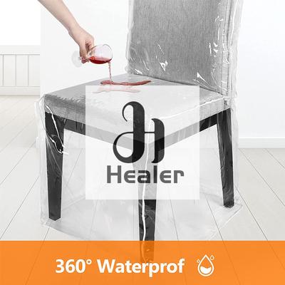 Plastic Dining Chair Covers Waterproof PVC Seat Chair Protector Short/Medium/Long Seat Dustproof Cover For Home Kitchen Bedroom