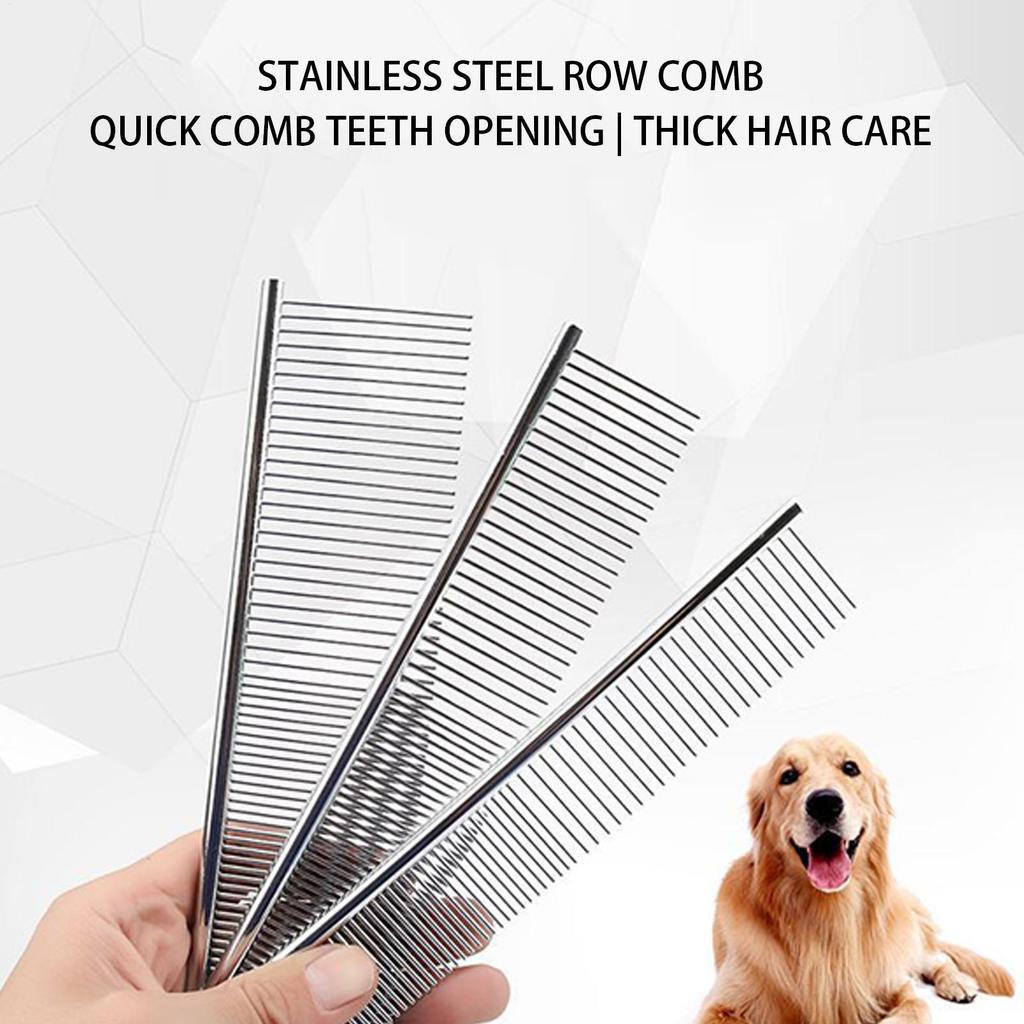 Dog Comb Metal Hair Removal Comb for Cat Dematting Cleaning Brush with Rounded Teeth for Puppy Kitten Short Long Shedding Care