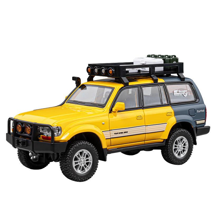 1/24 Toyota Land Cruiser LC80 SUV Alloy Die Cast Toy Car Model Sound and Light Children's Toy Collectibles Birthday Gift
