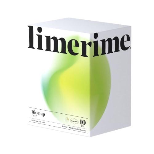 Limerime Bamboo Sanitary Pad Slim (Absorbent Pads) 10-Pack, Daytime Use, 24cm, with Wings [Bio Nap], Natural Materials, Gentle On Skin, Antibacterial,