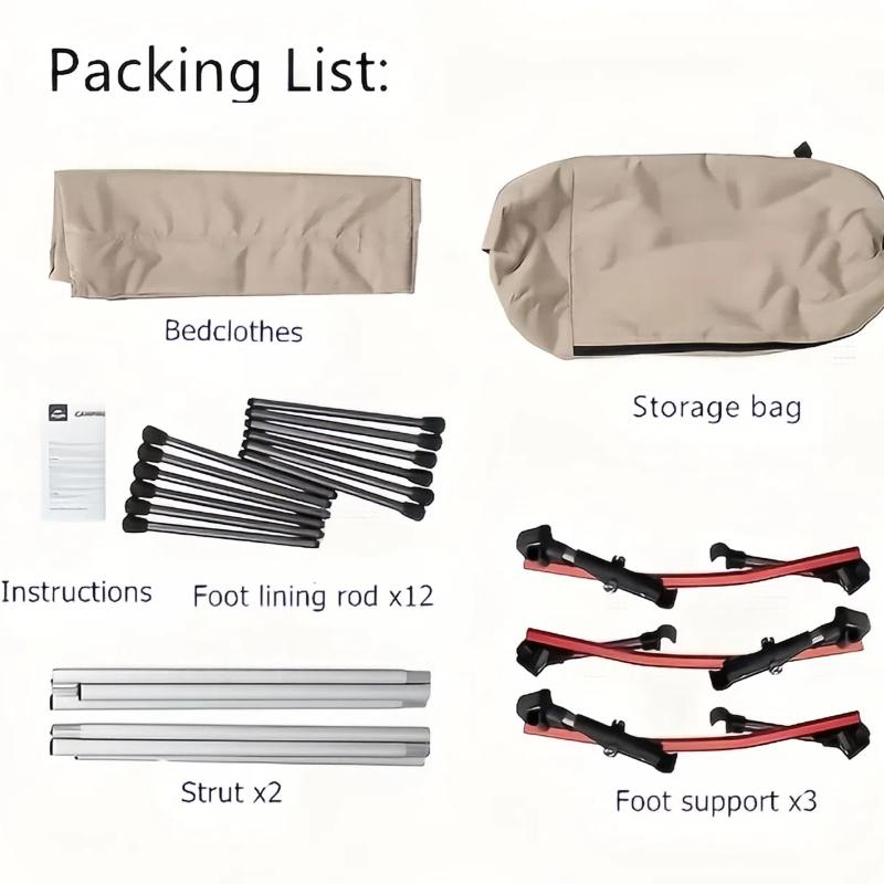 Outdoor March Aluminum Alloy Folding Bed Portable Camping Tent Single Bed Reclining Chair