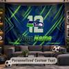 Wall Hanging Tapestry Custom NameSeattle Seahawks Pattern Personalized Printed Fabric Wall Decor