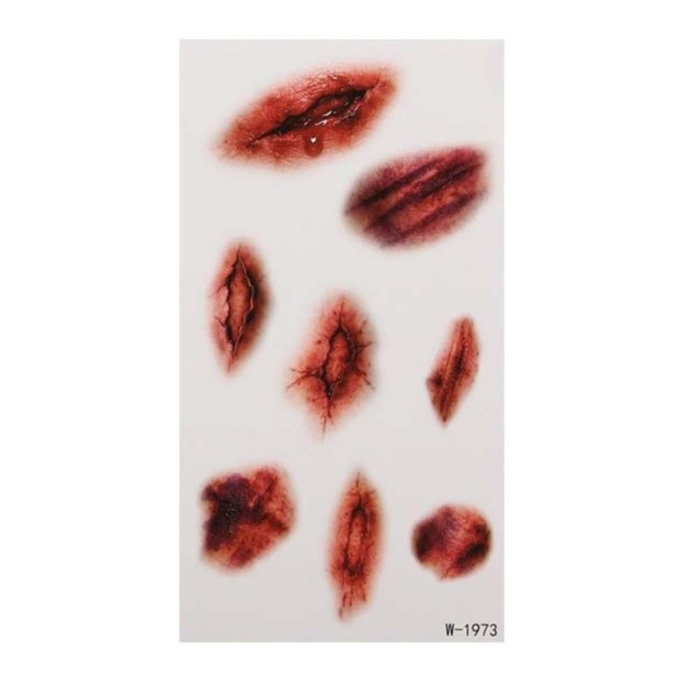 Zombie Cosplay Halloween Tattoo Stickers Bloody Makeup Body Art Scar Decals  Photo Props