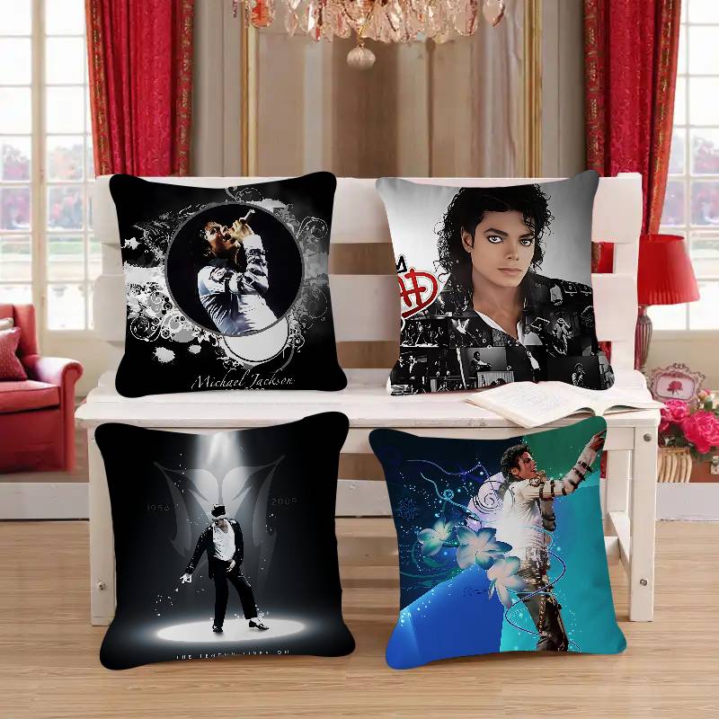 M-Michael Jackson Office Cushion Pillowcase Car Cushion Cover45X45CM Lumbar Pillowcase Sofa Pillowcover